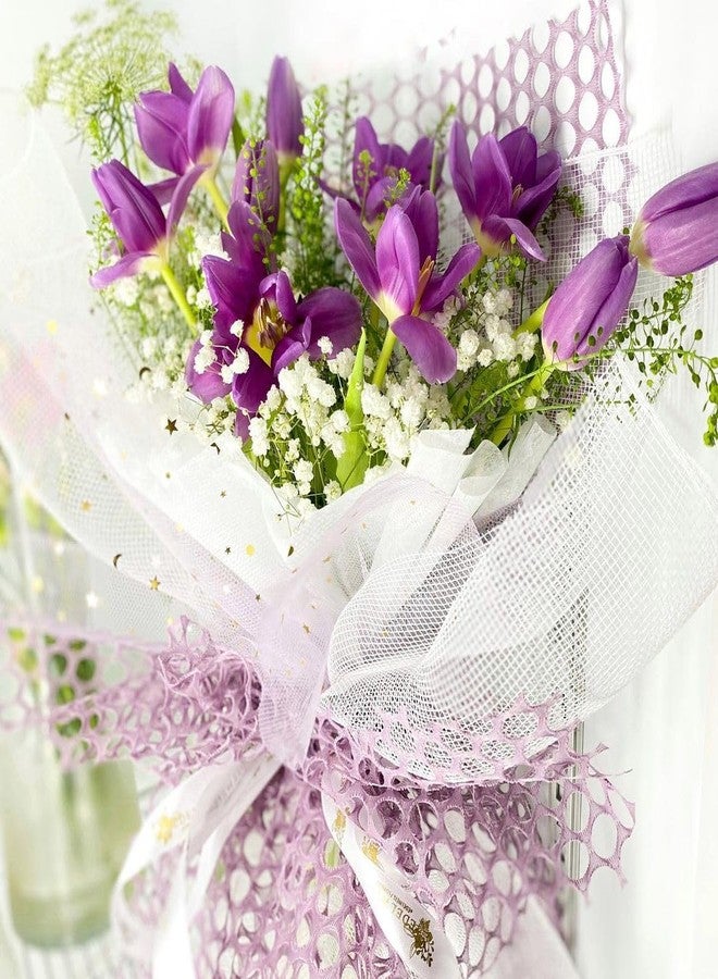 Oasis Purple Double Checker Mesh Roll | Multipurpose Wrapping Paper for Flower Bouquets, Gift Packing, Hampers, Wedding, Festival, Arts & Crafts, DIY & Event Décor - 9 Meter Long - Image 5